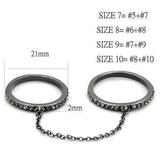 TK2614 - IP Light Black (IP Gun) Stainless Steel Ring with Top Grade Crystal in Jet - Alamode - Flyclothing LLC