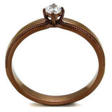 TK2621 - IP Coffee light Stainless Steel Ring with AAA Grade CZ in Clear - Alamode - Flyclothing LLC