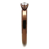 TK2621 - IP Coffee light Stainless Steel Ring with AAA Grade CZ in Clear - Alamode - Flyclothing LLC