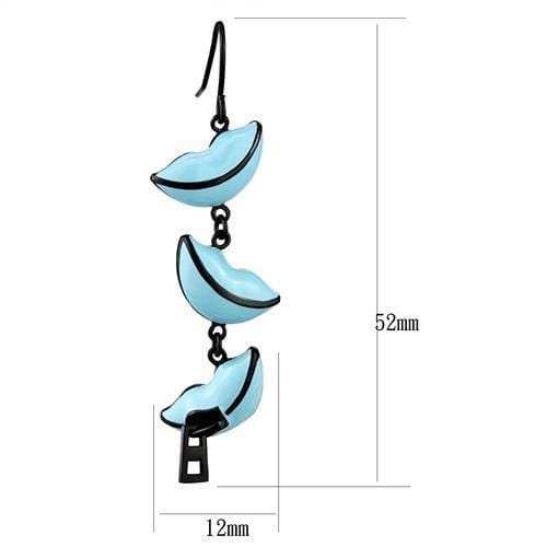 TK2624 - IP Black(Ion Plating) Stainless Steel Earrings with Epoxy in Sea Blue - Alamode - Flyclothing LLC