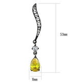 TK2631 - IP Light Black (IP Gun) Stainless Steel Earrings with AAA Grade CZ in Topaz - Alamode - Flyclothing LLC