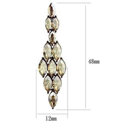 TK2632 - IP Coffee light Stainless Steel Earrings with Top Grade Crystal in Champagne - Alamode - Flyclothing LLC