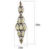 TK2632 - IP Coffee light Stainless Steel Earrings with Top Grade Crystal in Champagne - Alamode - Flyclothing LLC