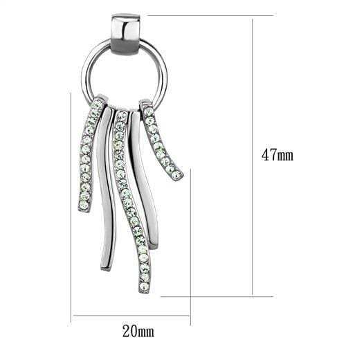 TK2633 - High polished (no plating) Stainless Steel Earrings with Top Grade Crystal in Peridot - Alamode - Flyclothing LLC
