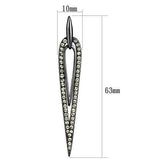 TK2634 - IP Light Black (IP Gun) Stainless Steel Earrings with Top Grade Crystal in Smoky Topaz - Alamode - Flyclothing LLC