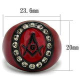 TK2638 - IP Black(Ion Plating) Stainless Steel Ring with Top Grade Crystal in Black Diamond - Alamode - Flyclothing LLC