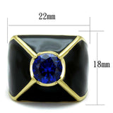 TK2640 - IP Gold(Ion Plating) Stainless Steel Ring with AAA Grade CZ in London Blue - Alamode - Flyclothing LLC