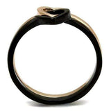 TK2650 - IP Rose Gold+ IP Black (Ion Plating) Stainless Steel Ring with No Stone - Alamode - Flyclothing LLC