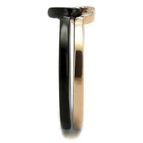 TK2650 - IP Rose Gold+ IP Black (Ion Plating) Stainless Steel Ring with No Stone - Alamode - Flyclothing LLC