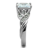 TK2657 - High polished (no plating) Stainless Steel Ring with AAA Grade CZ in Clear - Alamode - Flyclothing LLC