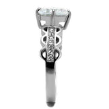 TK2658 - High polished (no plating) Stainless Steel Ring with AAA Grade CZ in Clear - Alamode - Flyclothing LLC