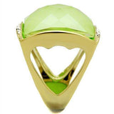 TK2661 - IP Gold(Ion Plating) Stainless Steel Ring with Synthetic Synthetic Stone in Apple Green color - Alamode - Flyclothing LLC