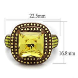 TK2677 - IP Coffee light Stainless Steel Ring with AAA Grade CZ in Topaz - Alamode - Flyclothing LLC
