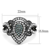 TK2679 - IP Light Black (IP Gun) Stainless Steel Ring with Top Grade Crystal in Multi Color - Alamode - Flyclothing LLC