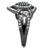TK2679 - IP Light Black (IP Gun) Stainless Steel Ring with Top Grade Crystal in Multi Color - Alamode - Flyclothing LLC