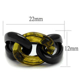 TK2682 - IP Black(Ion Plating) Stainless Steel Ring with Synthetic Synthetic Stone in Topaz - Alamode - Flyclothing LLC