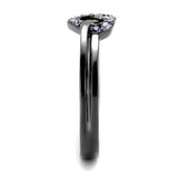 TK2685 - IP Light Black (IP Gun) Stainless Steel Ring with Top Grade Crystal in Light Amethyst - Alamode - Flyclothing LLC