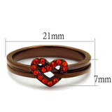 TK2686 - IP Coffee light Stainless Steel Ring with Top Grade Crystal in Orange - Alamode - Flyclothing LLC