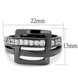 TK2690 - IP Light Black (IP Gun) Stainless Steel Ring with AAA Grade CZ in Clear - Alamode - Flyclothing LLC