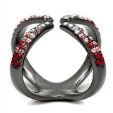 TK2696 - IP Light Black (IP Gun) Stainless Steel Ring with Top Grade Crystal in Multi Color - Alamode - Flyclothing LLC