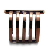 TK2697 - IP Coffee light Stainless Steel Ring with Top Grade Crystal in Light Coffee - Alamode - Flyclothing LLC