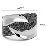 TK2700 - Two Tone IP Light Black (IP Gun) Stainless Steel Ring with No Stone - Alamode - Flyclothing LLC