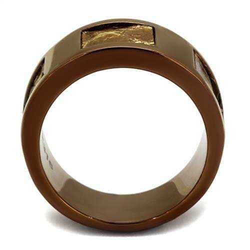 TK2702 - IP Coffee light Stainless Steel Ring with No Stone - Alamode - Flyclothing LLC