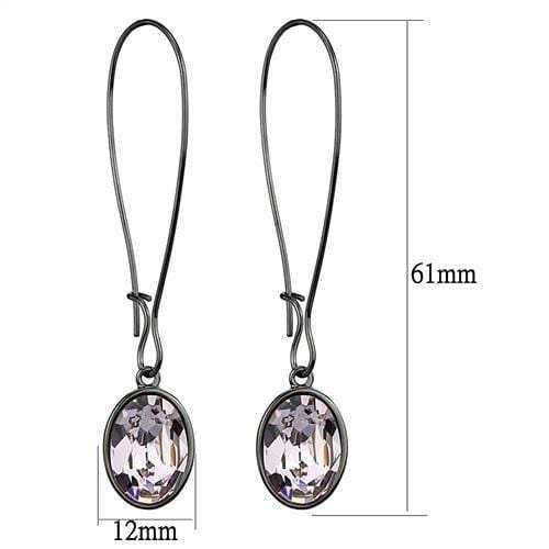 TK2719 - IP Light Black (IP Gun) Stainless Steel Earrings with Top Grade Crystal in Light Peach - Alamode - Flyclothing LLC