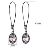 TK2719 - IP Light Black (IP Gun) Stainless Steel Earrings with Top Grade Crystal in Light Peach - Alamode - Flyclothing LLC