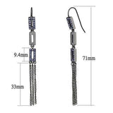 TK2722 - IP Light Black (IP Gun) Stainless Steel Earrings with Top Grade Crystal in Tanzanite - Alamode - Flyclothing LLC