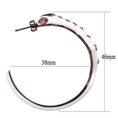 TK2729 - IP Coffee light Stainless Steel Earrings with Top Grade Crystal in Multi Color - Alamode - Flyclothing LLC