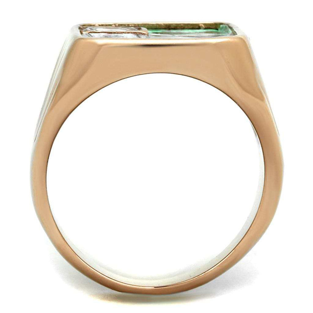 TK2737 - IP Rose Gold(Ion Plating) Stainless Steel Ring with Leather in Multi Color - Alamode - Flyclothing LLC