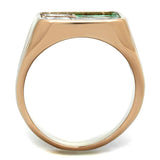 TK2737 - IP Rose Gold(Ion Plating) Stainless Steel Ring with Leather in Multi Color - Alamode - Flyclothing LLC