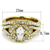 TK2743 - IP Gold(Ion Plating) Stainless Steel Ring with AAA Grade CZ in Clear - Alamode - Flyclothing LLC