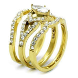 TK2743 - IP Gold(Ion Plating) Stainless Steel Ring with AAA Grade CZ in Clear - Alamode - Flyclothing LLC