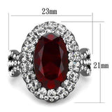 TK2761 - IP Light Black (IP Gun) Stainless Steel Ring with Synthetic Synthetic Glass in Siam - Alamode - Flyclothing LLC