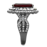 TK2761 - IP Light Black (IP Gun) Stainless Steel Ring with Synthetic Synthetic Glass in Siam - Alamode - Flyclothing LLC