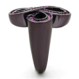 TK2763 - IP Dark Brown (IP coffee) Stainless Steel Ring with Top Grade Crystal in Fuchsia - Alamode - Flyclothing LLC