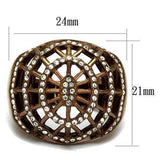 TK2772 - IP Coffee light Stainless Steel Ring with Top Grade Crystal in Clear - Alamode - Flyclothing LLC