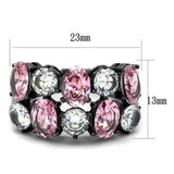 TK2776 - IP Light Black (IP Gun) Stainless Steel Ring with AAA Grade CZ in Rose - Alamode - Flyclothing LLC