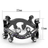 TK2780 - IP Light Black (IP Gun) Stainless Steel Ring with AAA Grade CZ in Clear - Alamode - Flyclothing LLC