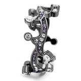 TK2780 - IP Light Black (IP Gun) Stainless Steel Ring with AAA Grade CZ in Clear - Alamode - Flyclothing LLC