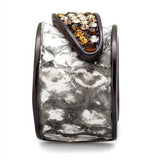TK2781 - IP Dark Brown (IP coffee) Stainless Steel Ring with Top Grade Crystal in Multi Color - Alamode - Flyclothing LLC