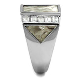 TK2784 - No Plating Stainless Steel Ring with AAA Grade CZ in Clear - Alamode - Flyclothing LLC