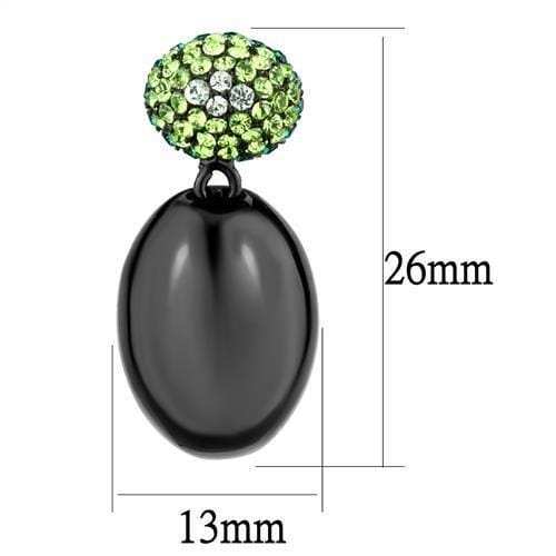 TK2786 - IP Black(Ion Plating) Stainless Steel Earrings with Top Grade Crystal in Multi Color - Alamode - Flyclothing LLC