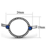 TK2792 - IP Light Black (IP Gun) Stainless Steel Bangle with Top Grade Crystal in Capri Blue - Alamode - Flyclothing LLC