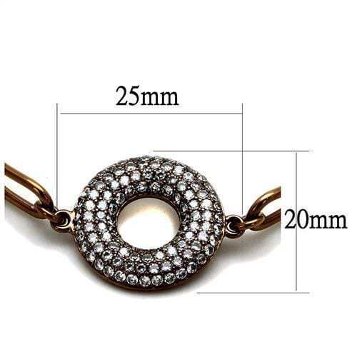 TK2793 - IP Coffee light Stainless Steel Bangle with AAA Grade CZ in Clear - Alamode - Flyclothing LLC