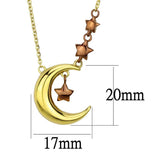 TK2796 - IP Gold & IP Light Brown (IP Light coffee) Stainless Steel Necklace with No Stone - Alamode - Flyclothing LLC