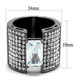 TK2798 - IP Light Black (IP Gun) Stainless Steel Ring with AAA Grade CZ in Clear - Alamode - Flyclothing LLC