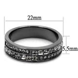 TK2799 - IP Light Black (IP Gun) Stainless Steel Ring with Top Grade Crystal in Black Diamond - Alamode - Flyclothing LLC